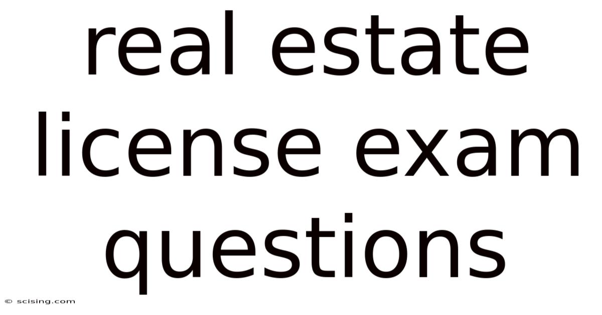 Real Estate License Exam Questions