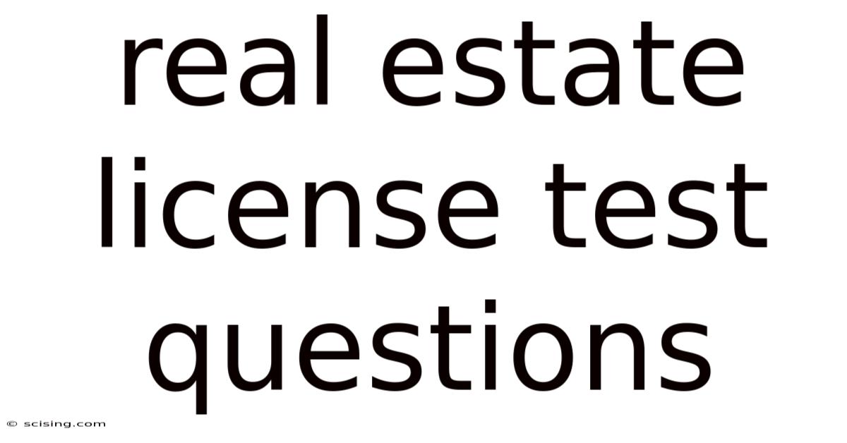 Real Estate License Test Questions