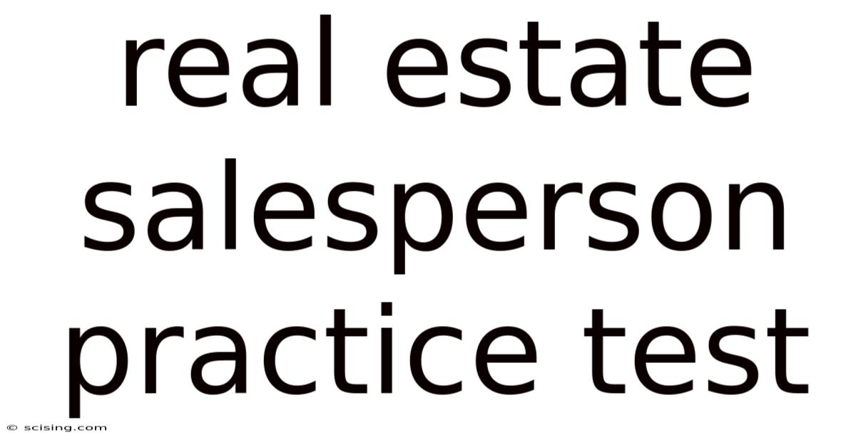 Real Estate Salesperson Practice Test