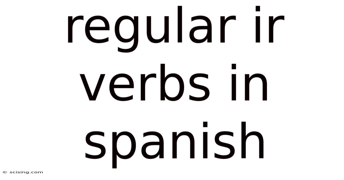Regular Ir Verbs In Spanish