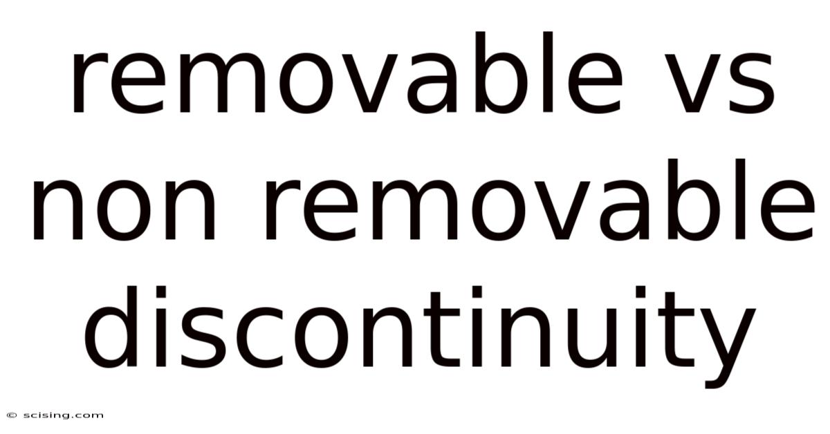 Removable Vs Non Removable Discontinuity