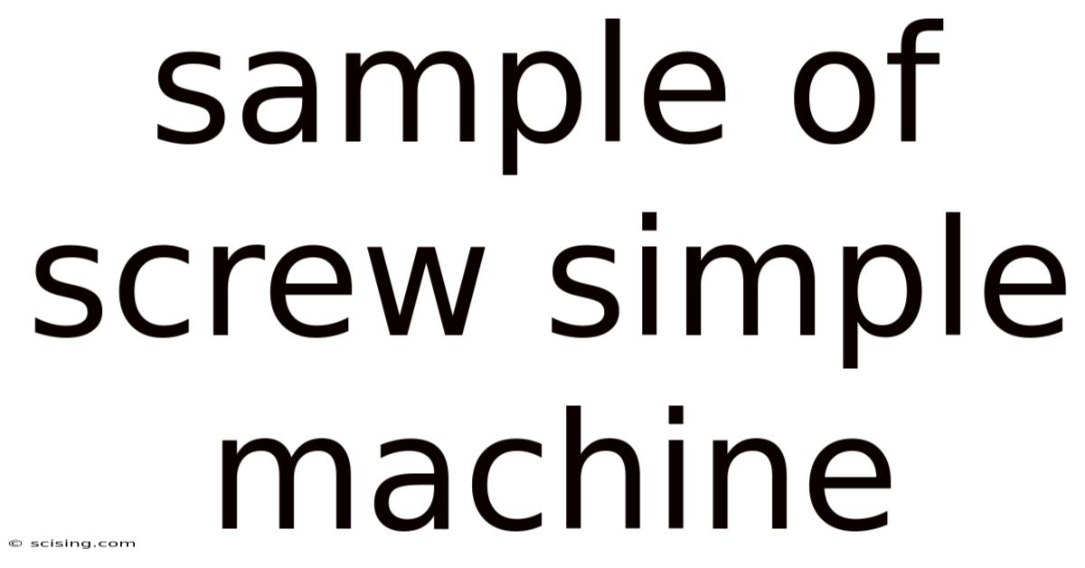 Sample Of Screw Simple Machine