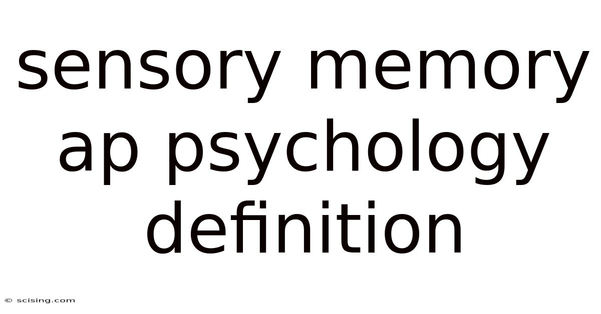 Sensory Memory Ap Psychology Definition