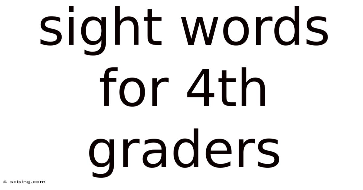 Sight Words For 4th Graders