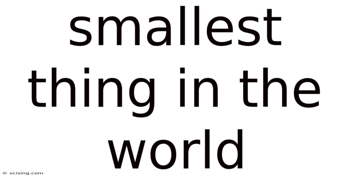 Smallest Thing In The World