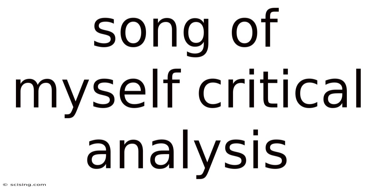 Song Of Myself Critical Analysis