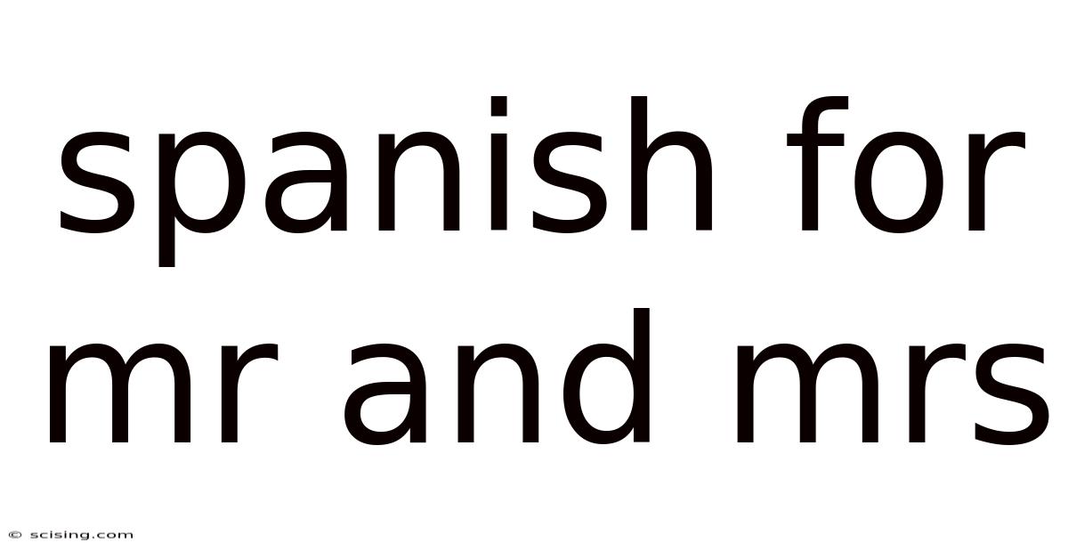 Spanish For Mr And Mrs