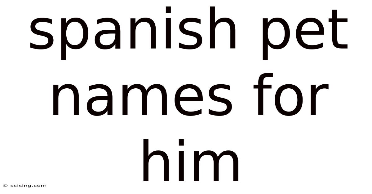 Spanish Pet Names For Him