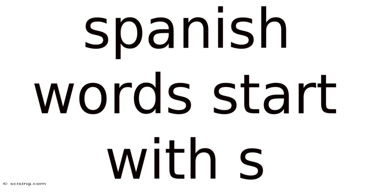 Spanish Words Start With S