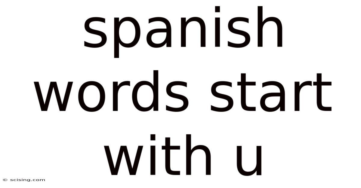 Spanish Words Start With U