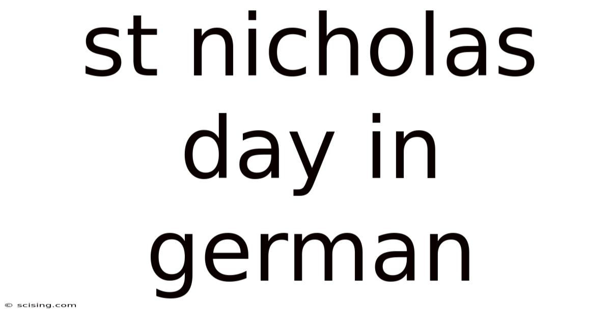 St Nicholas Day In German