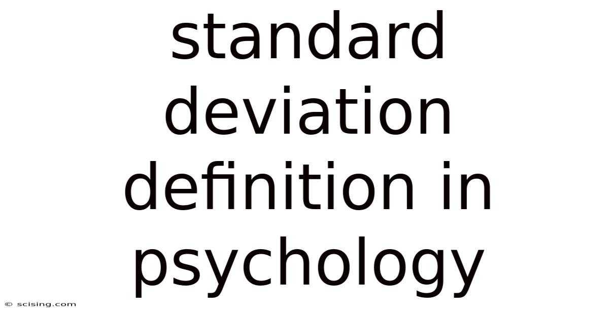 Standard Deviation Definition In Psychology