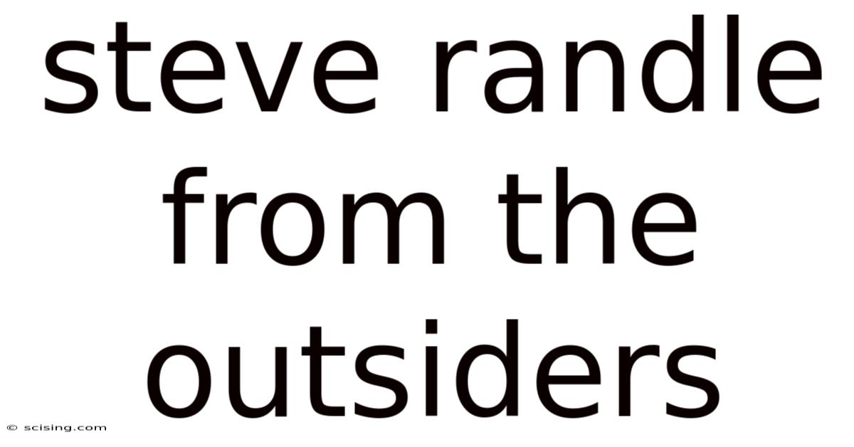 Steve Randle From The Outsiders