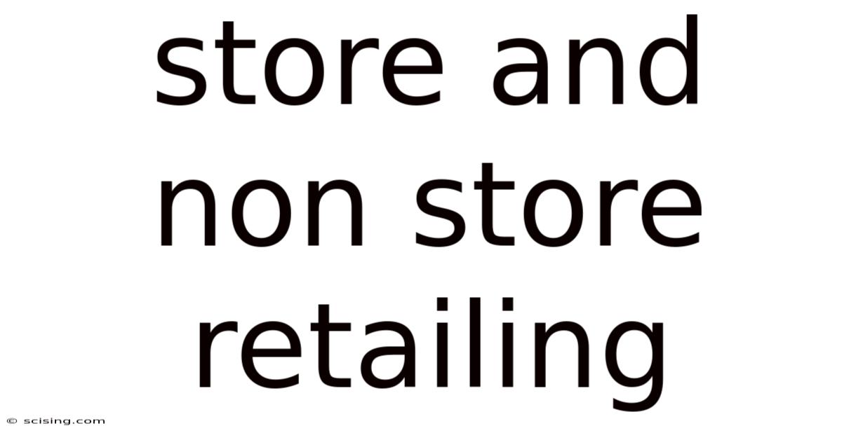 Store And Non Store Retailing