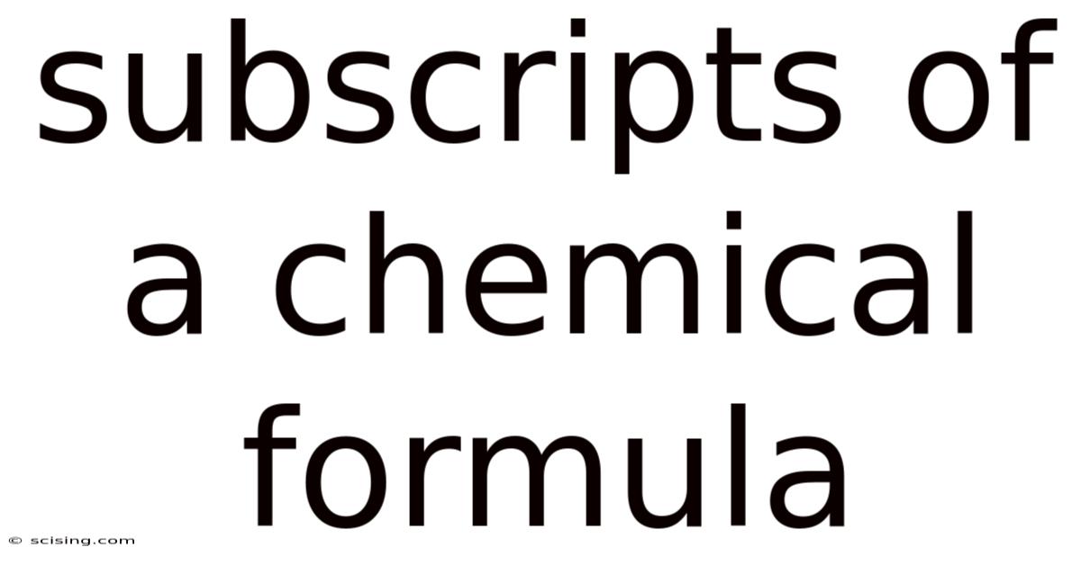 Subscripts Of A Chemical Formula