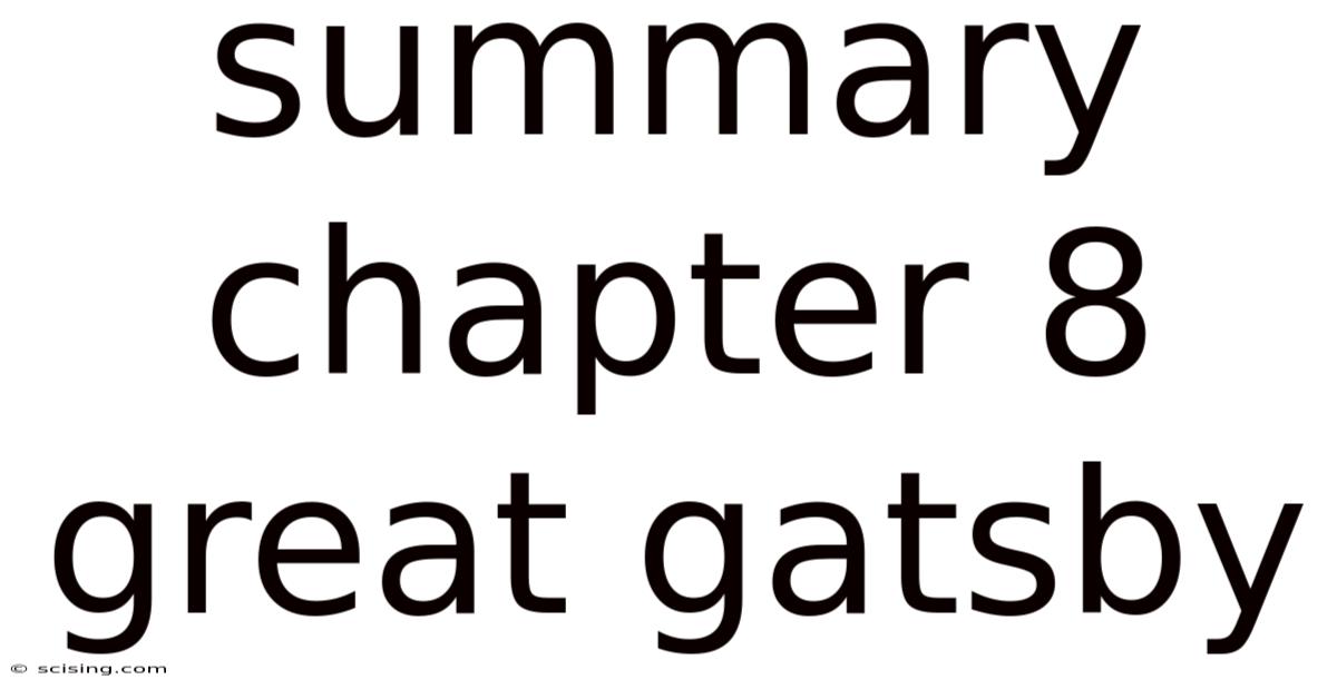 Summary Chapter 8 Great Gatsby