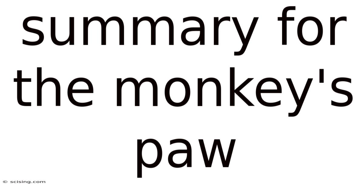 Summary For The Monkey's Paw