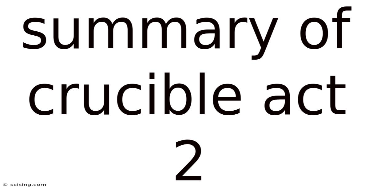Summary Of Crucible Act 2