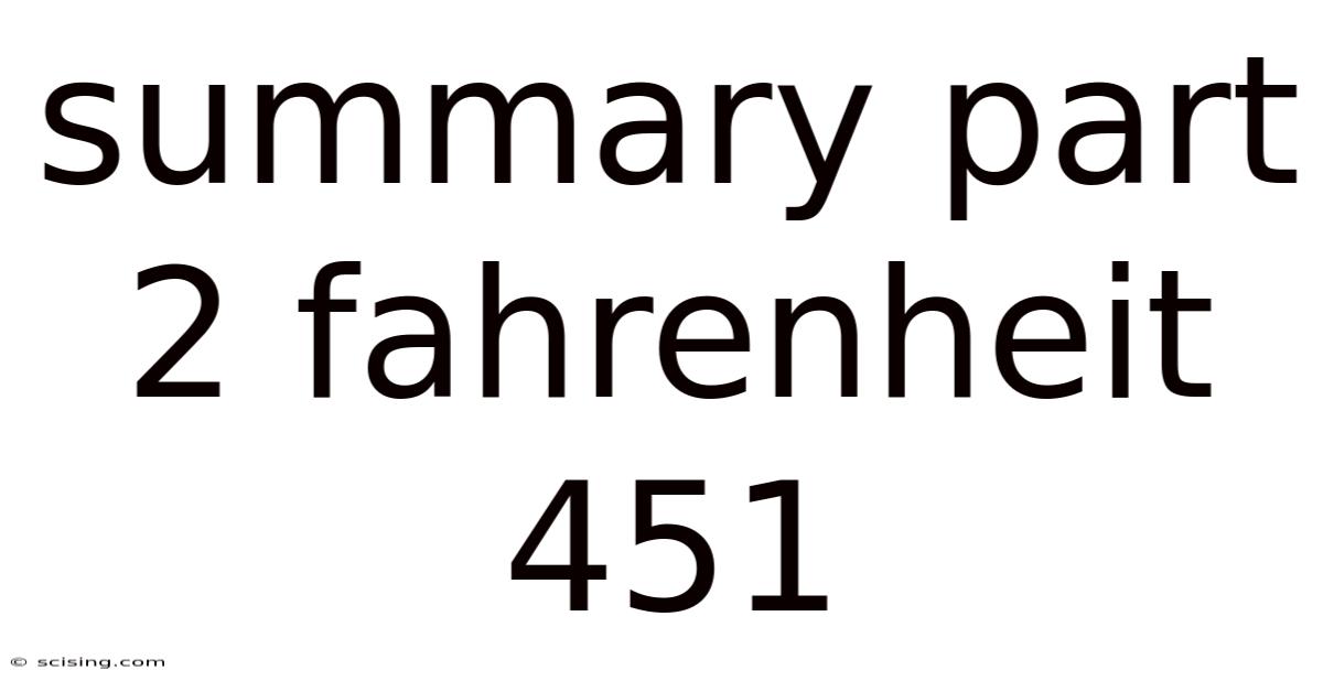 Summary Part 2 Fahrenheit 451