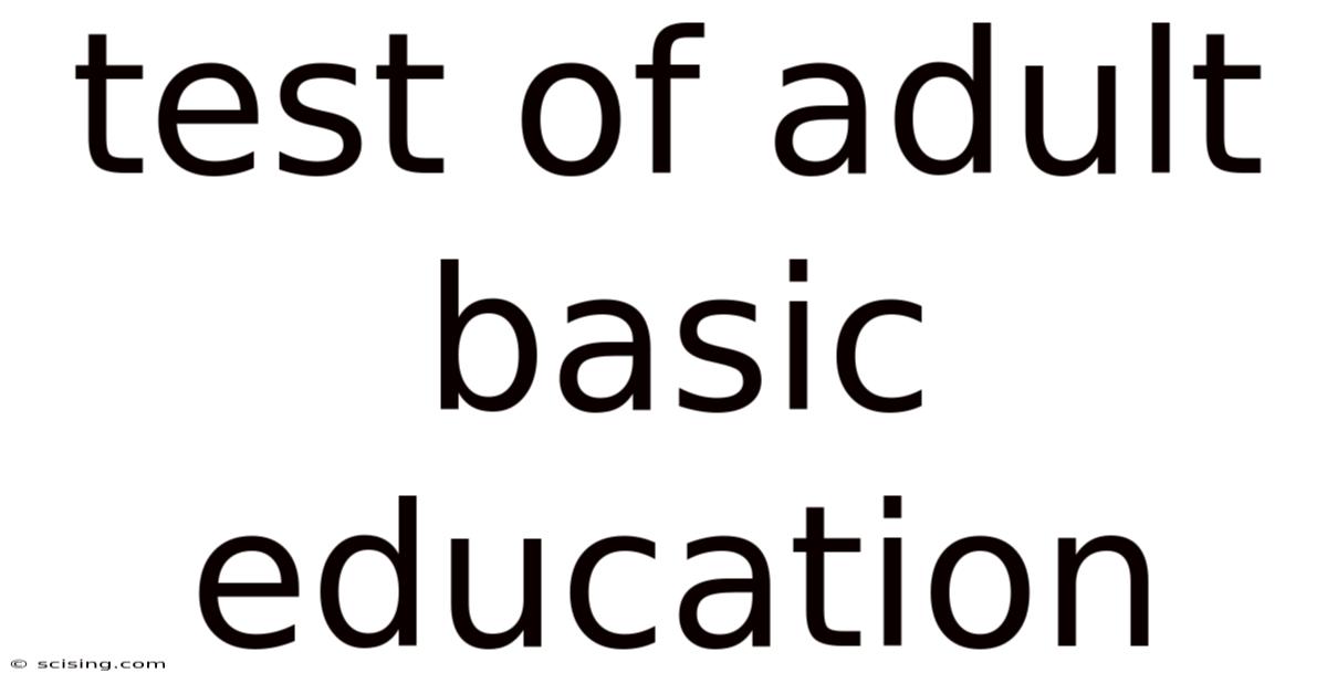 Test Of Adult Basic Education