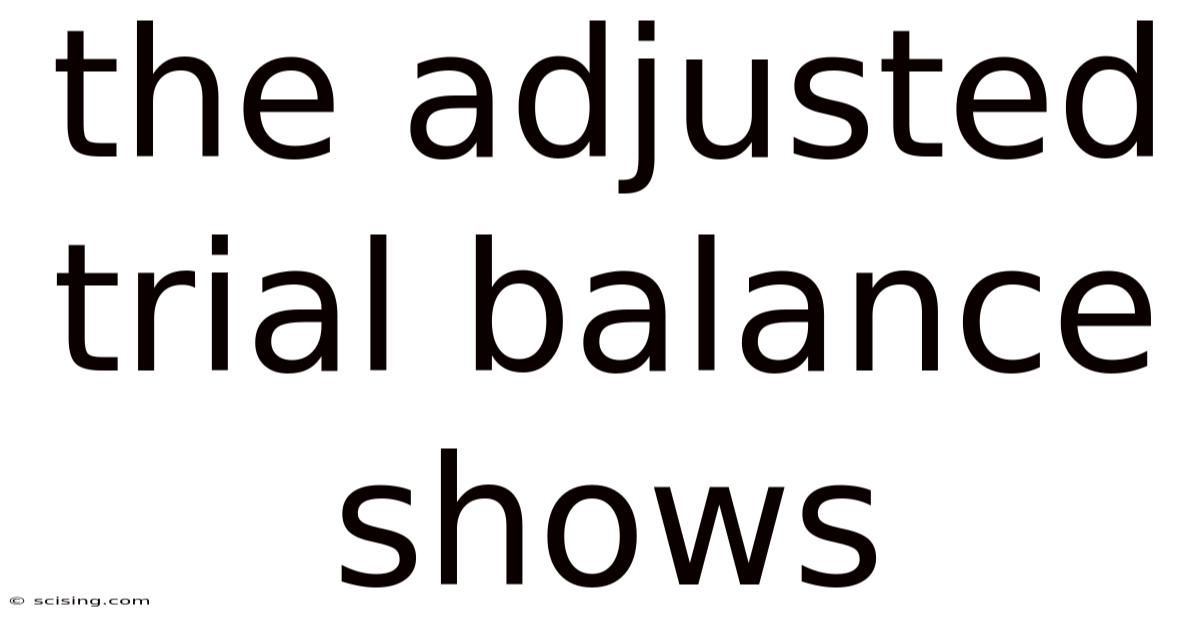 The Adjusted Trial Balance Shows