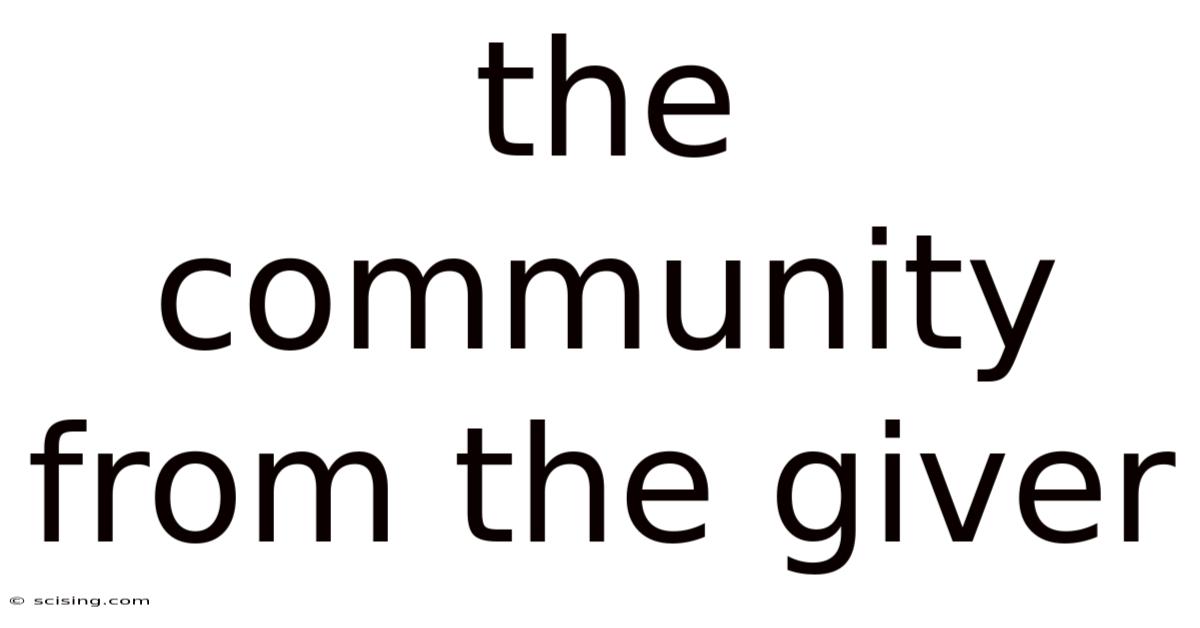 The Community From The Giver