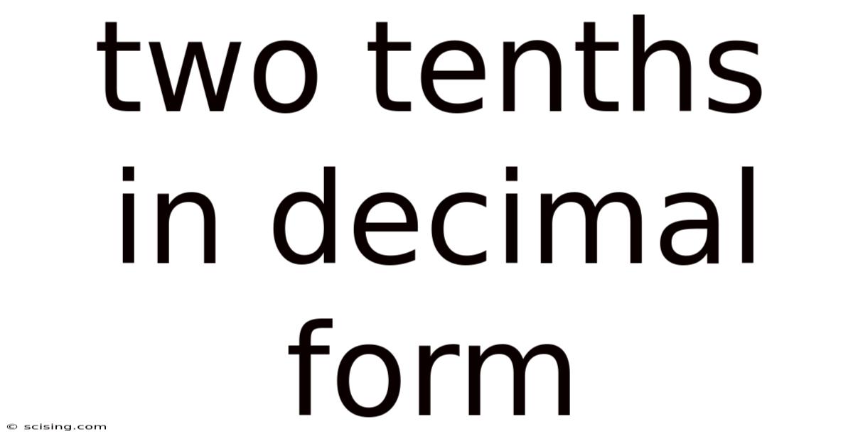 Two Tenths In Decimal Form