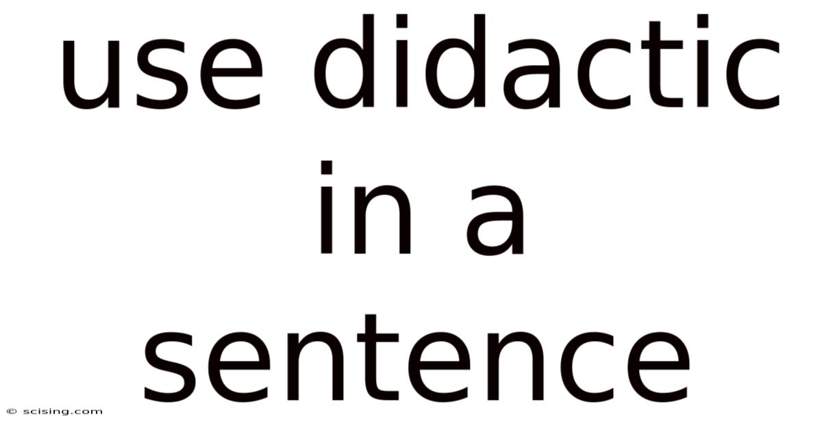 Use Didactic In A Sentence