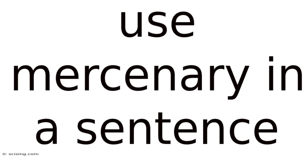 Use Mercenary In A Sentence