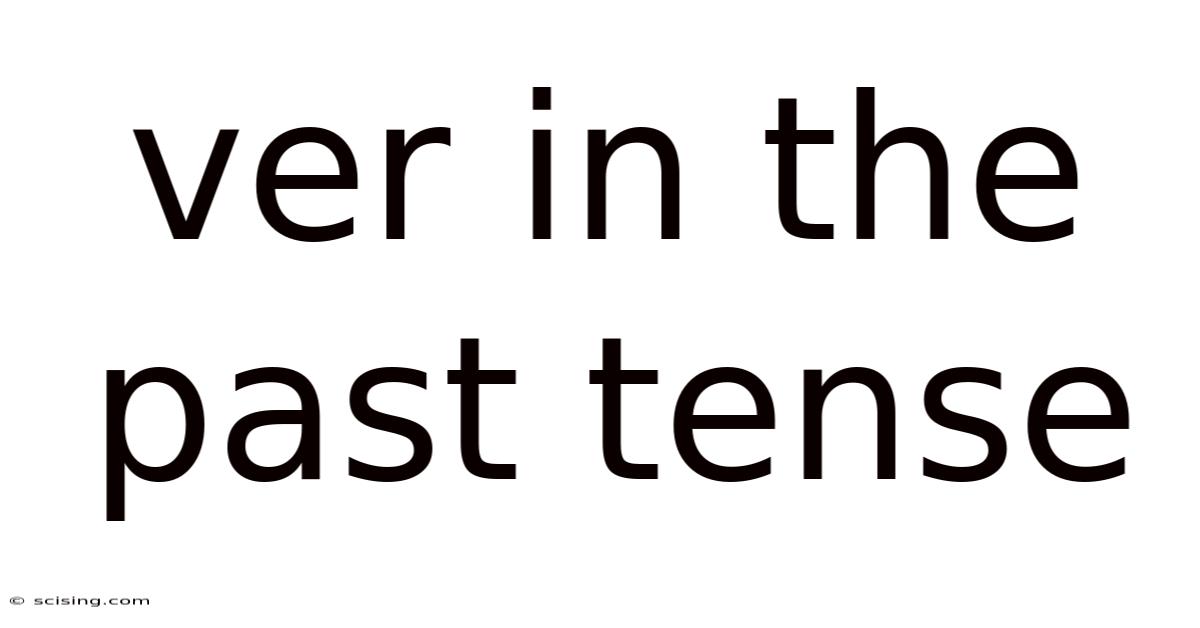 Ver In The Past Tense