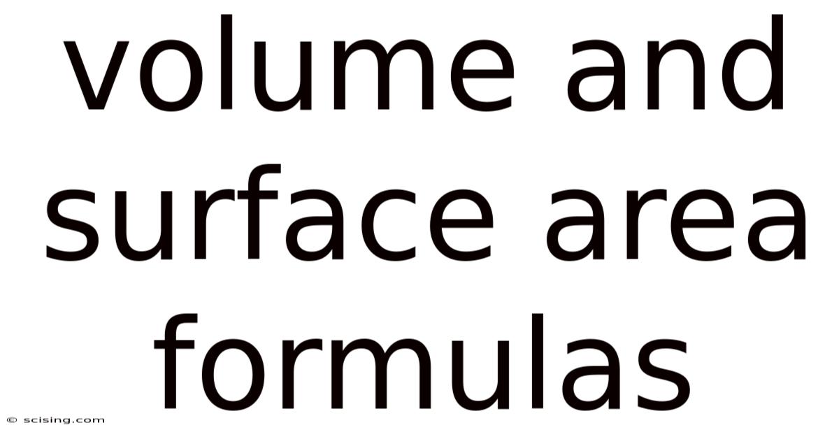 Volume And Surface Area Formulas