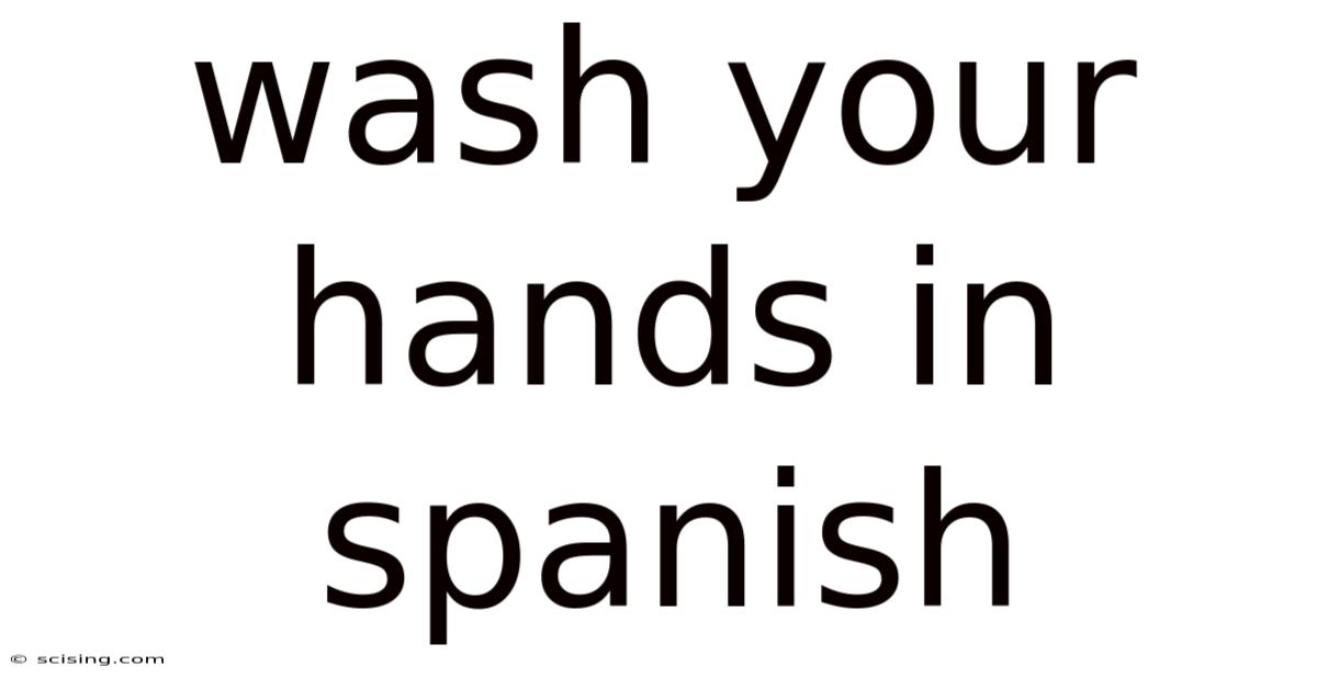 Wash Your Hands In Spanish