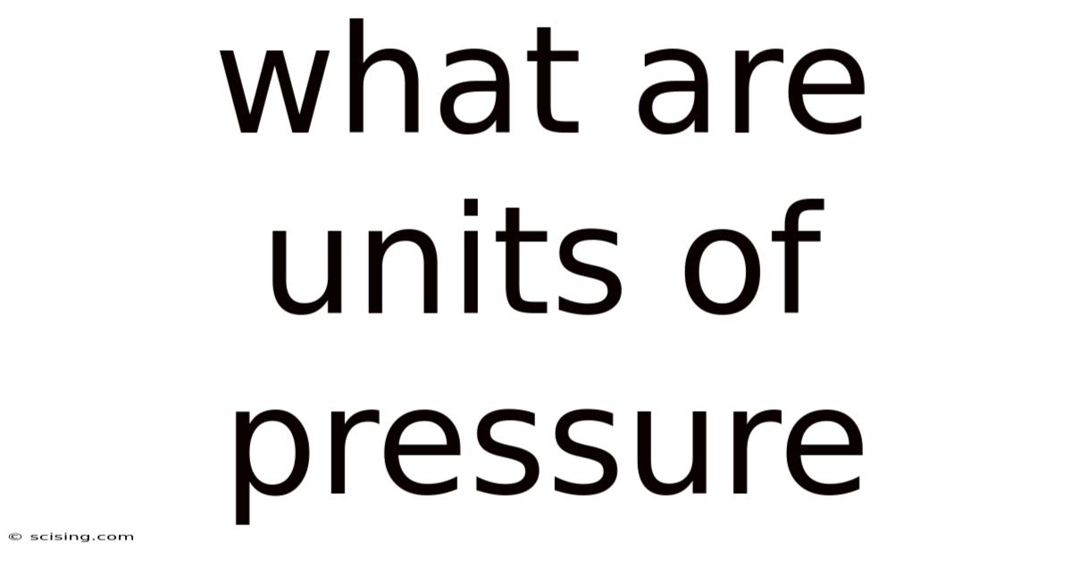 What Are Units Of Pressure