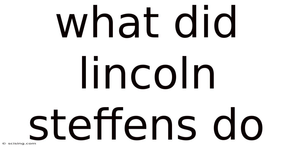 What Did Lincoln Steffens Do