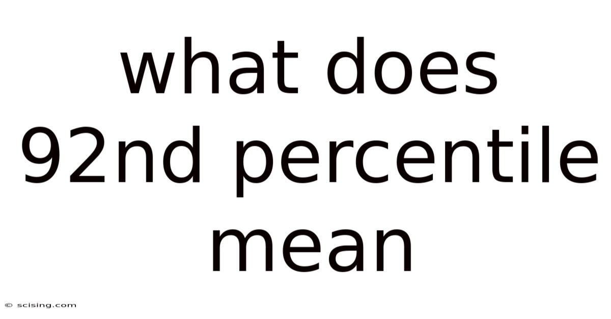 What Does 92nd Percentile Mean