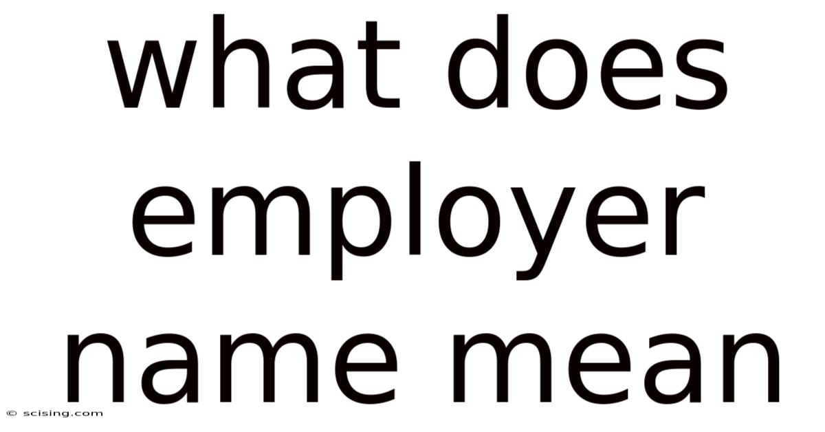What Does Employer Name Mean