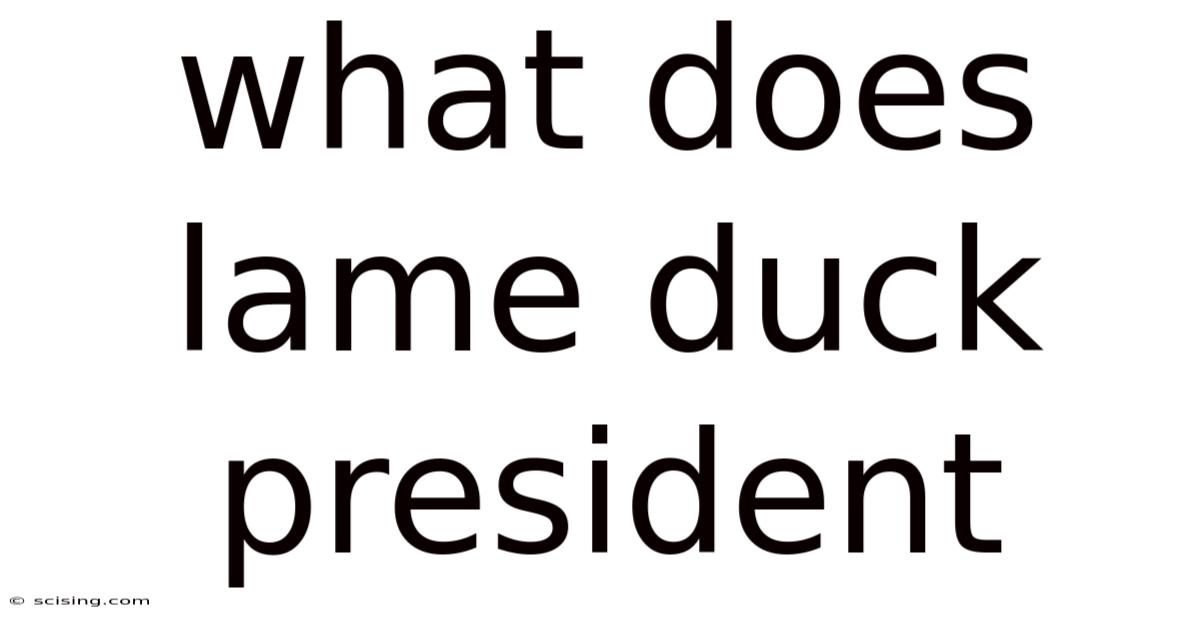 What Does Lame Duck President