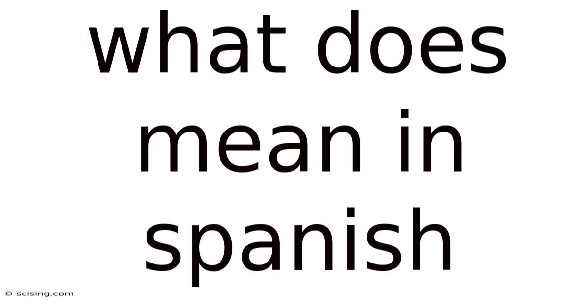 What Does Mean In Spanish