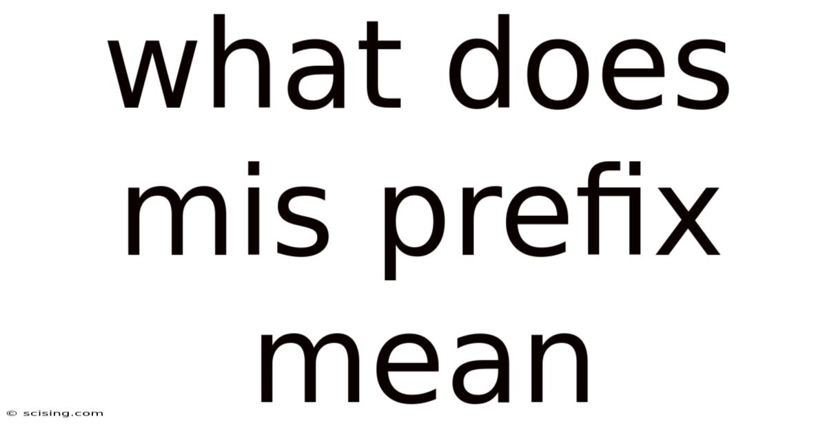 What Does Mis Prefix Mean
