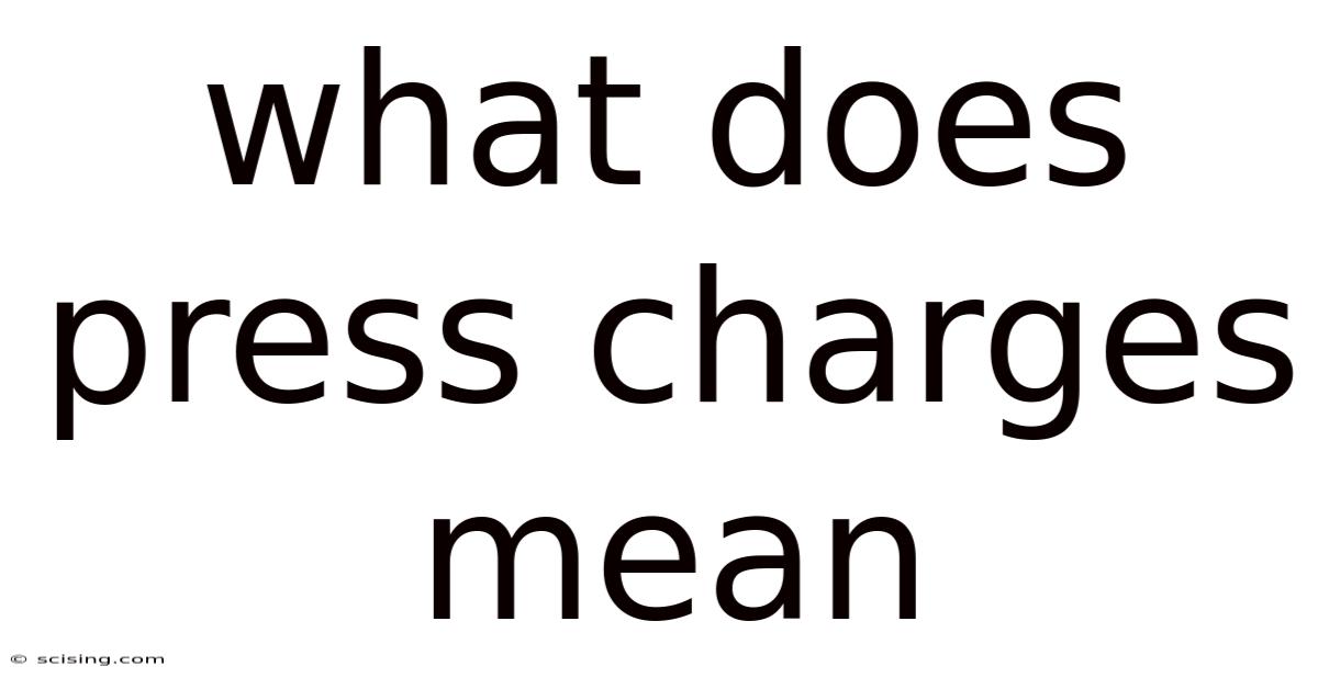 What Does Press Charges Mean
