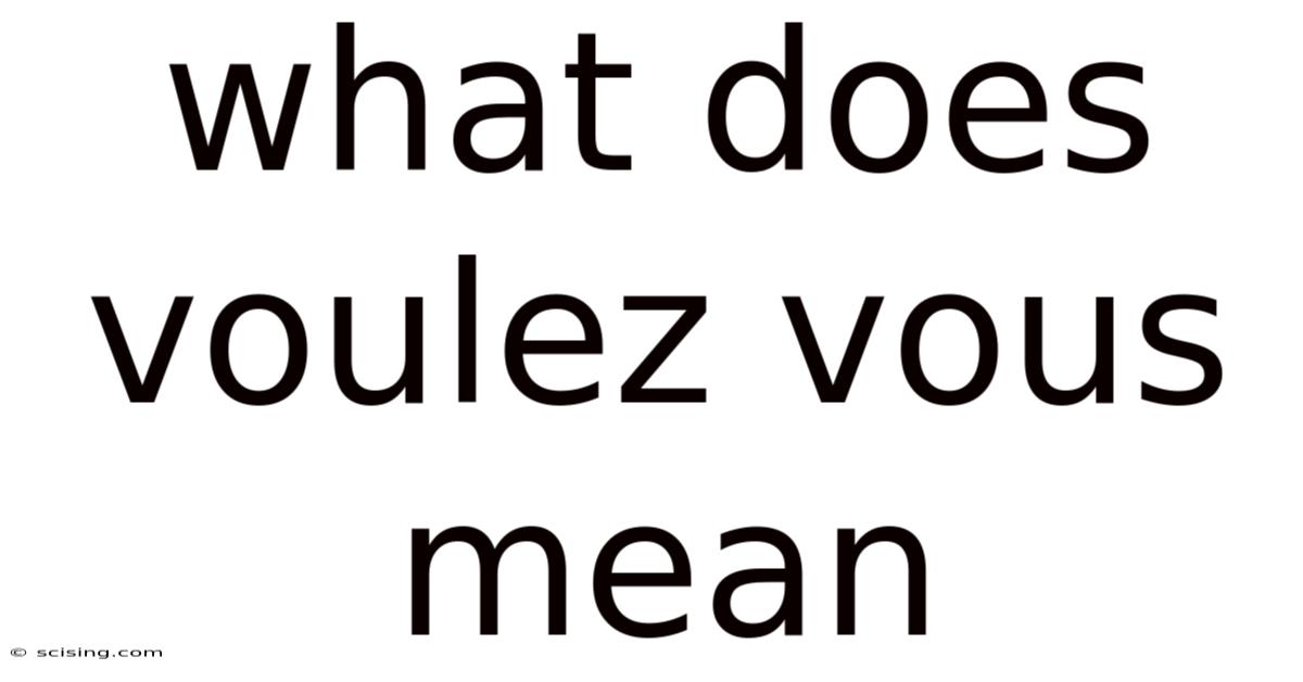 What Does Voulez Vous Mean