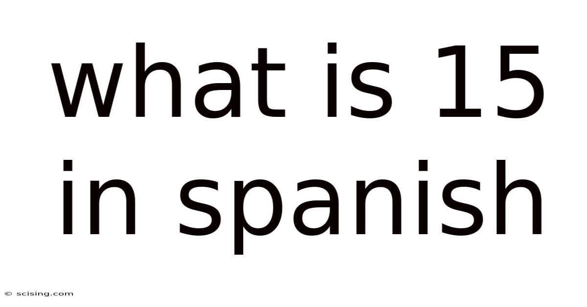 What Is 15 In Spanish