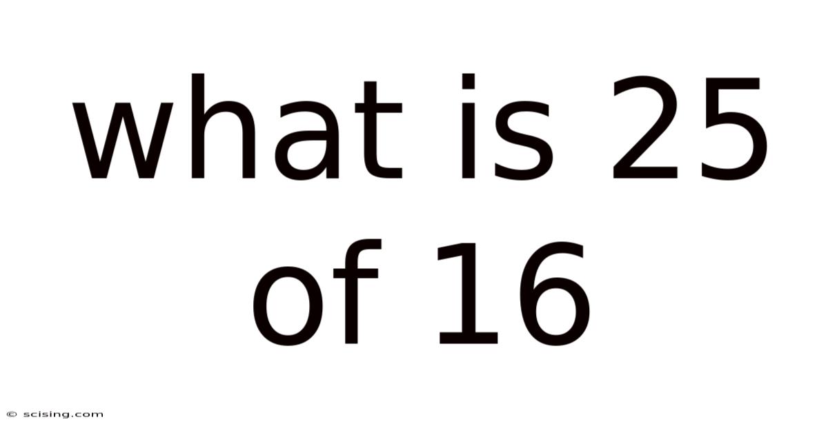 What Is 25 Of 16