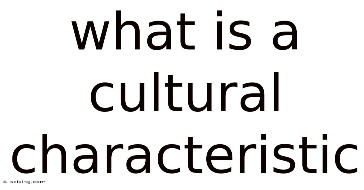 What Is A Cultural Characteristic