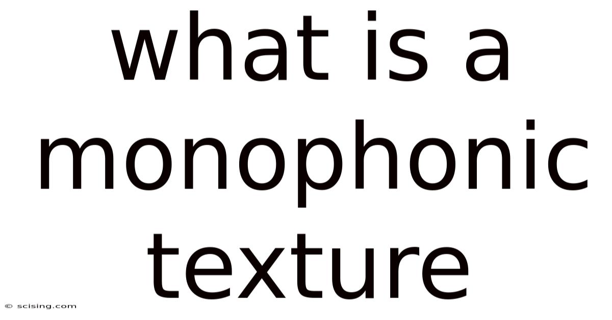 What Is A Monophonic Texture