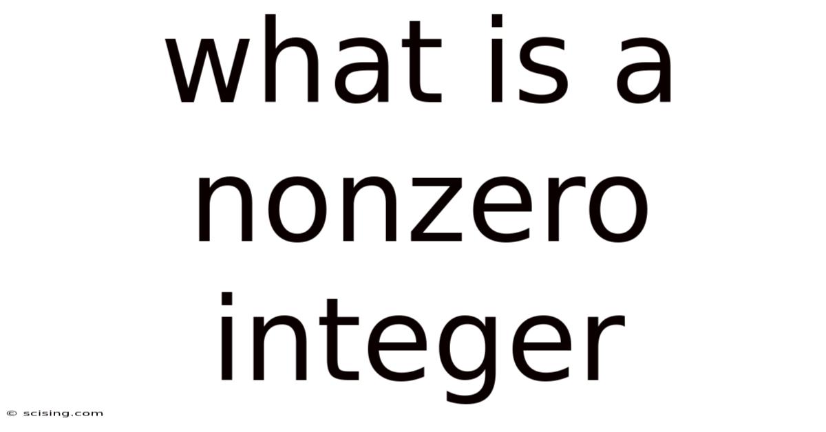 What Is A Nonzero Integer