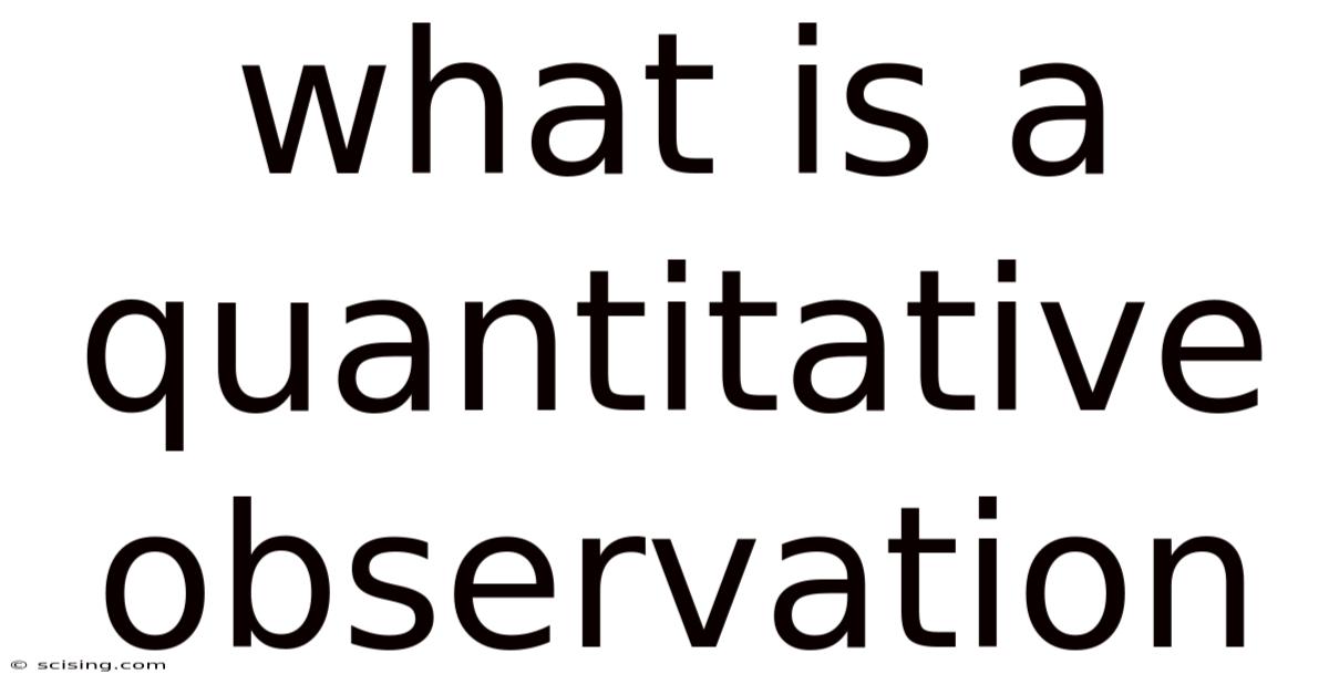 What Is A Quantitative Observation