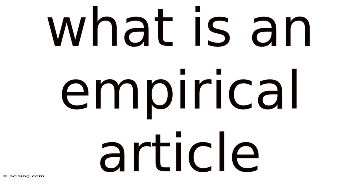 What Is An Empirical Article
