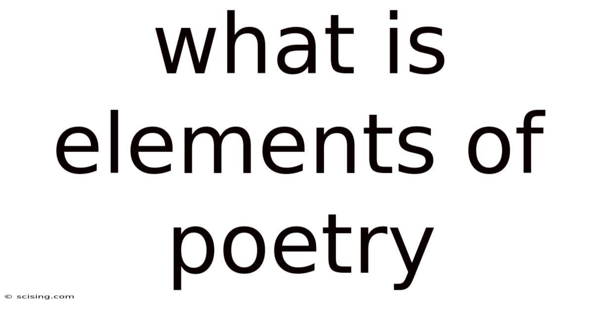 What Is Elements Of Poetry
