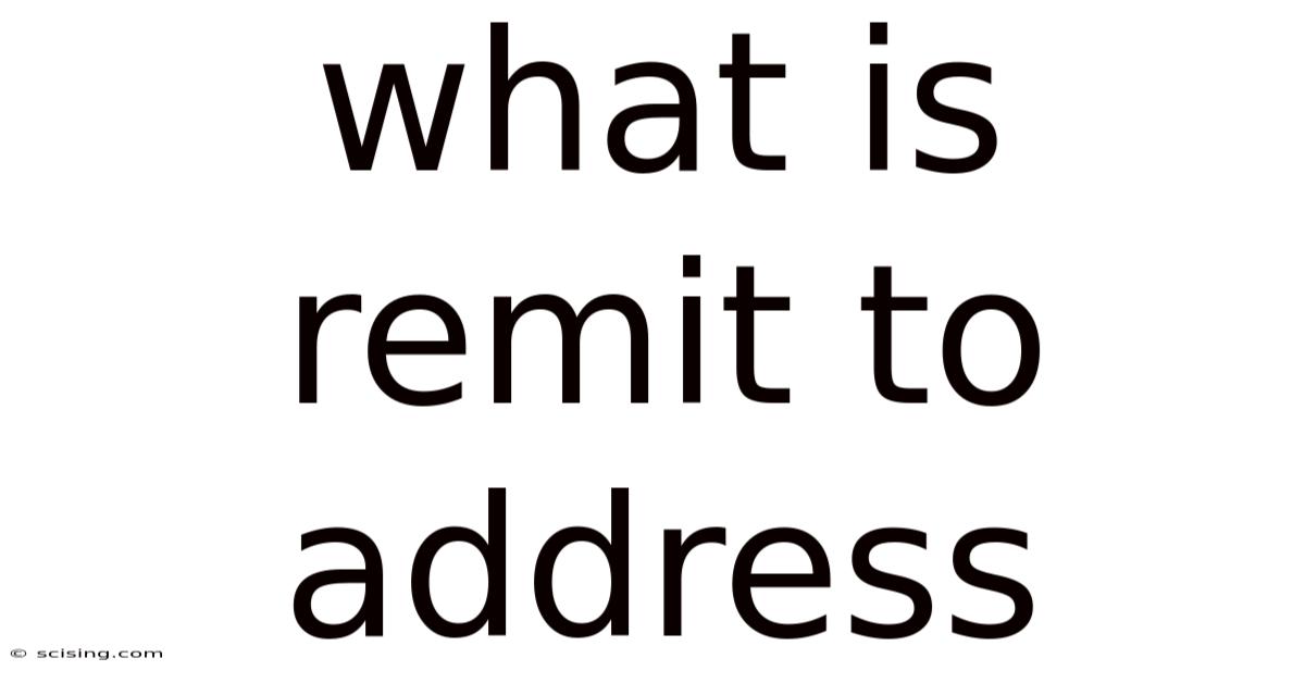 What Is Remit To Address